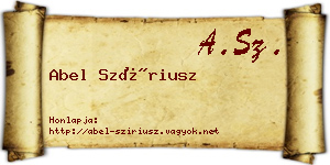 Abel Szíriusz névjegykártya